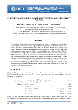 Forces-Rtto: a Tool for On-Board Real-Time Autonomous Trajectory Planning