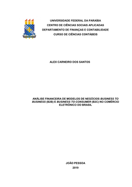 Universidade Federal Da Paraíba Centro De Ciências Sociais Aplicadas Departamento De Finanças E Contabilidade Curso De Ciências Contábeis