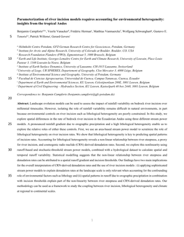 1 Parameterization of River Incision Models Requires Accounting For