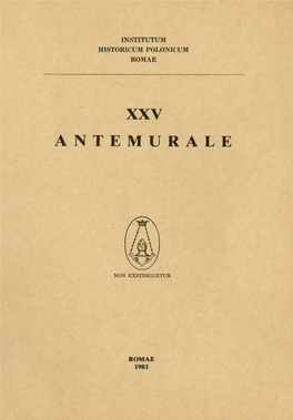 Antemurale, XXV, 1981