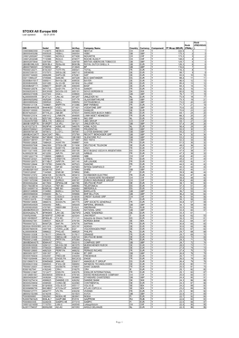 STOXX All Europe 800 Last Updated: 02.01.2018