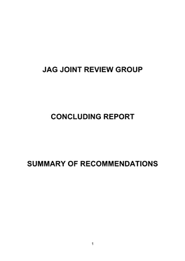 Jag Joint Review Group Concluding Report