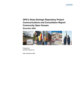 OPG's Deep Geologic Repository Project Communications and Consultation Report