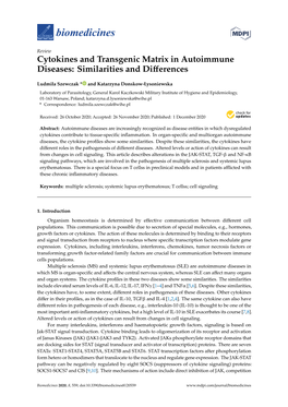 Cytokines and Transgenic Matrix in Autoimmune Diseases: Similarities and Diﬀerences