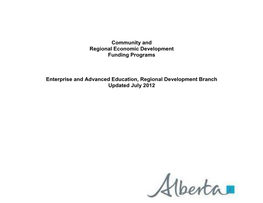 Community and Regional Economic Development Funding Programs