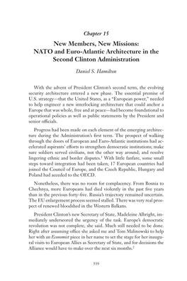 NATO and Euro-Atlantic Architecture in the Second Clinton Administration