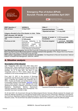 (Epoa) Burundi: Floods and Landslides April 2021