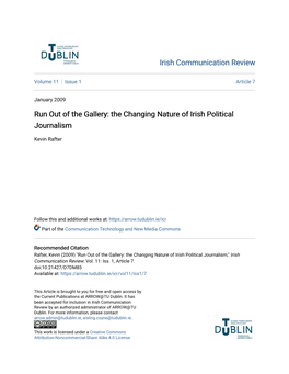 Run out of the Gallery: the Changing Nature of Irish Political Journalism