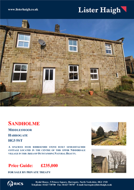 Sandholme Middlesmoor Harrogate Hg3 5St