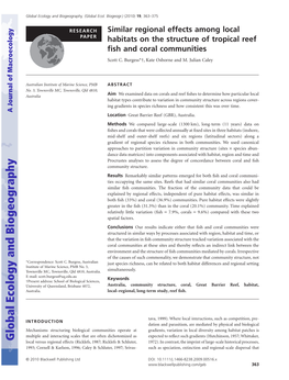 Similar Regional Effects Among Local Habitats on the Structure of Tropical