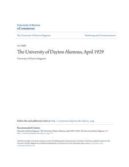 The University of Dayton Alumnus, April 1929