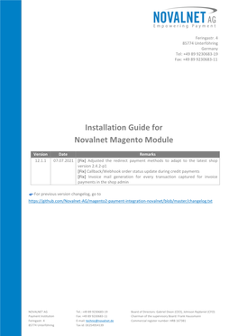 Novalnet Payment Module for Magento