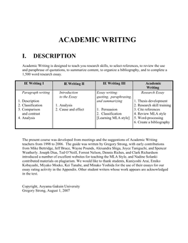 Academic Writing