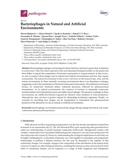 Bacteriophages in Natural and Artificial Environments