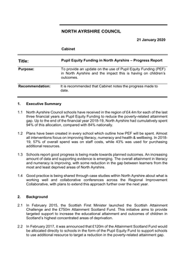 Appendix 4 Pupil Equity Fund in North Ayrshire