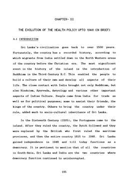 Chapter- Iii the Evolution of the Health Policy Upto