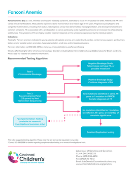 Fanconi Anemia Testing Details