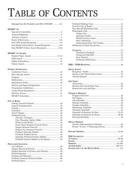 Table of Contents