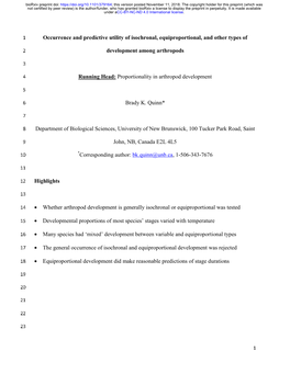 Occurrence and Predictive Utility of Isochronal, Equiproportional, and Other Types Of