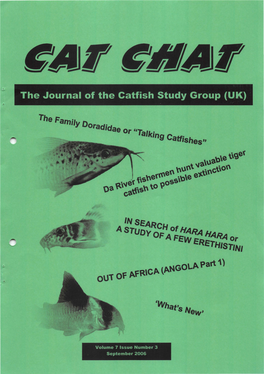 The Journal of the Catfish Study Group (UK) 'Y Dorad·