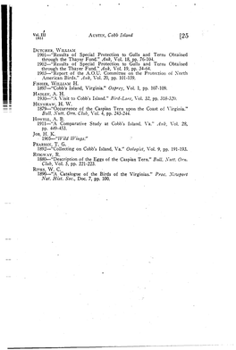 Notes on Protocalliphora During the Summer of 1931