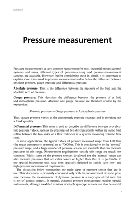 Pressure Measurement