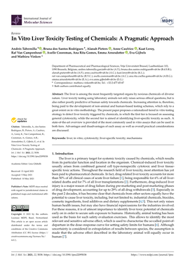 In Vitro Liver Toxicity Testing of Chemicals: a Pragmatic Approach