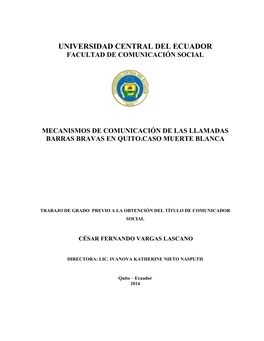 Universidad Central Del Ecuador Facultad De Comunicación Social