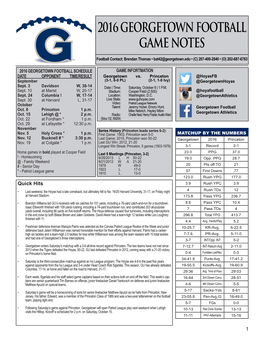 2016 Georgetown Football Game Notes 2016 Georgetown Football Game Notes 2016 Georgetown Football