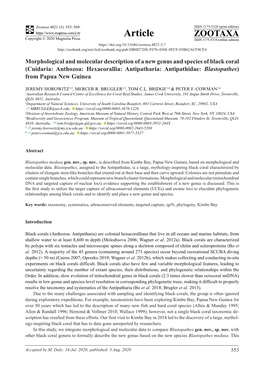 Morphological and Molecular Description of a New Genus And