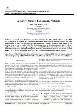 Wireless Lan Security Protocols