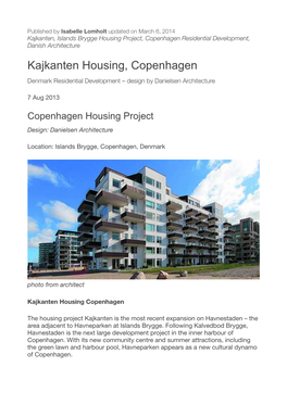 Kajkanten Housing, Copenhagen