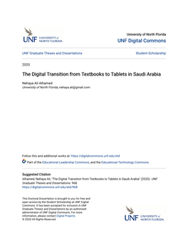 The Digital Transition from Textbooks to Tablets in Saudi Arabia