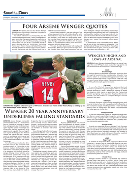 Four Arsene Wenger Quotes