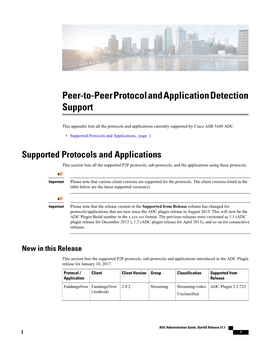 Peer-To-Peer Protocol and Application Detection Support