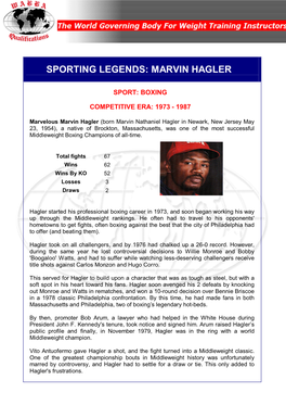 Sporting Legends: Marvin Hagler