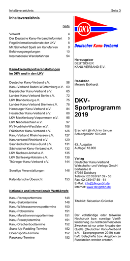 DKV- Sportprogramm 2019