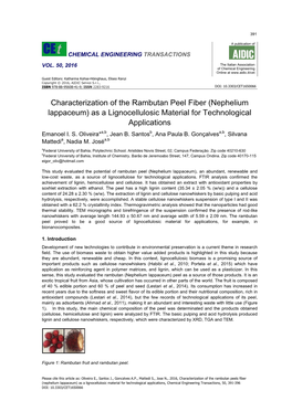 Nephelium Lappaceum), an Abundant, Renewable and Low-Cost Waste, As a Source of Lignocellulose for Technological Applications