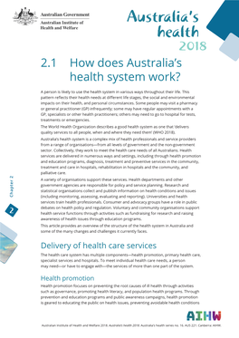 2.1 How Does Australia's Health System Work?, Chapter 2