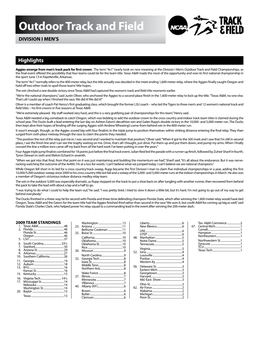 Outdoor Track and Field DIVISION I Men’S