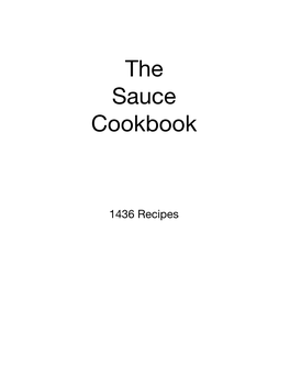 The Sauce Cookbook