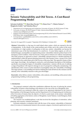 Seismic Vulnerability and Old Towns. a Cost-Based Programming Model