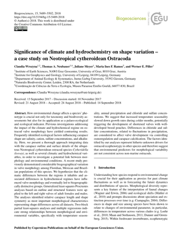 Article Is Available Online Pod Morphology Before and After the Permian Mass Extinction At