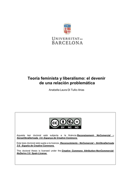 Teoría Feminista Y Liberalismo: El Devenir De Una Relación Problemática