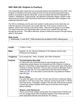 SWC Walk 246 Kingham to Charlbury
