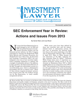 SEC Enforcement Year in Review: Actions and Issues from 2013