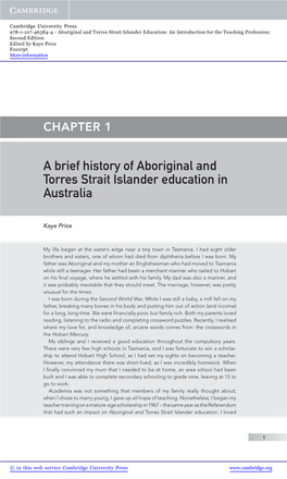 A Brief History of Aboriginal and Torres Strait Islander Education in Australia