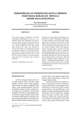 Perkembangan Morfologi Kota Cirebon Dari Masa Kerajaan Hingga Akhir Masa Kolonial