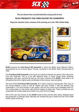 Scx® Presents the Ford Escort Rs Cosworth