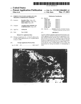 (12) Patent Application Publication (10) Pub. No.: US 2011/0064805 A1 Obae Et Al